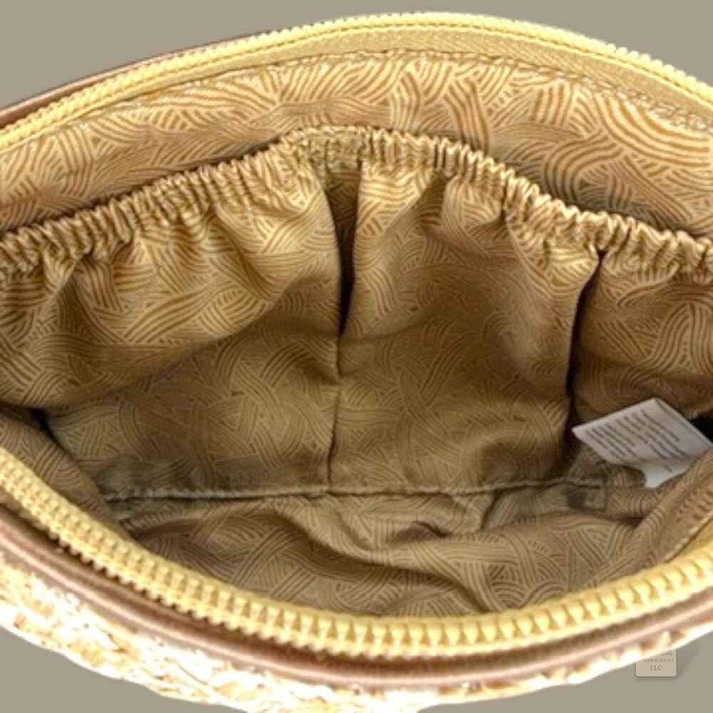 Sakroots Owl Embroidered Woven Crossbody Bag | Tan & Brown - Picture 6 of 8